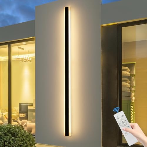 Mikeru 200CM Outdoor Wall Light | Dimmable IP65 LED Lamp in Matt Black