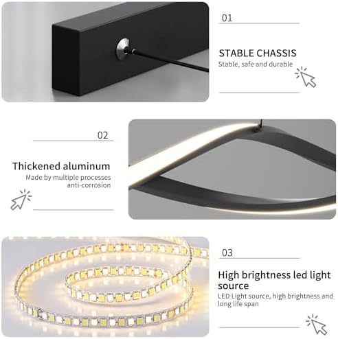 Mikeru 100cm Wave LED Pendant Light | Dimmable Modern Linear Chandelier