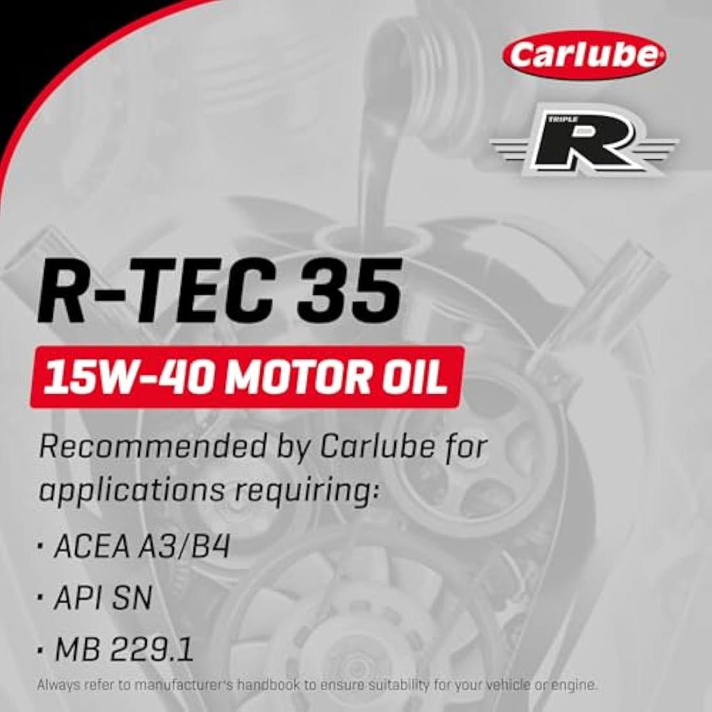Carlube Triple R 15W-40 Mineral Engine Oil R-TEC 35 | 5L Bottle