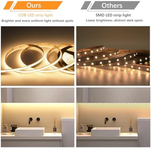 SIRYYUI 10M COB LED Strip Light – 3000K Warm White 24V Dotless Tape