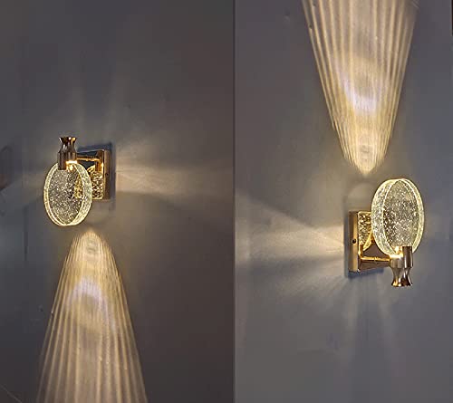 KRIPINC Crystal Wall Sconce – Nordic LED Art Deco Light for Bedroom, Silver