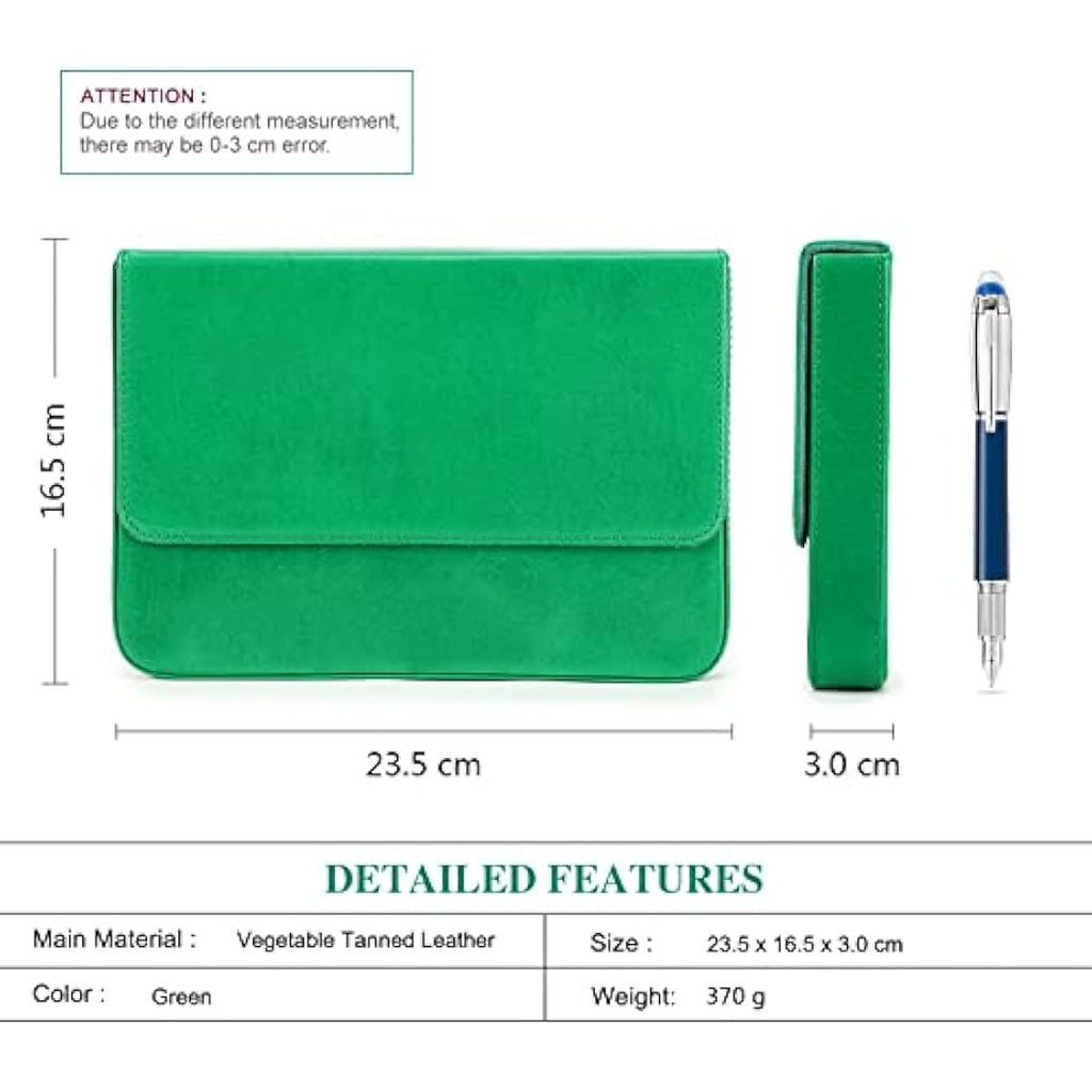 Hiram Leather Pen Case - 12 Slot Vegetable Tanned Fountain Pen Box