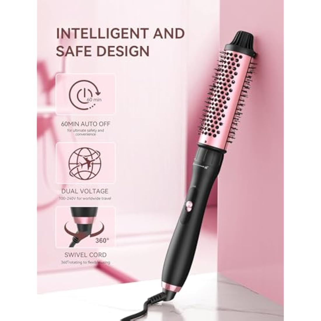 LANDOT 5-in-1 Curling Wand Set | Ceramic Interchangeable Barrels & Brush