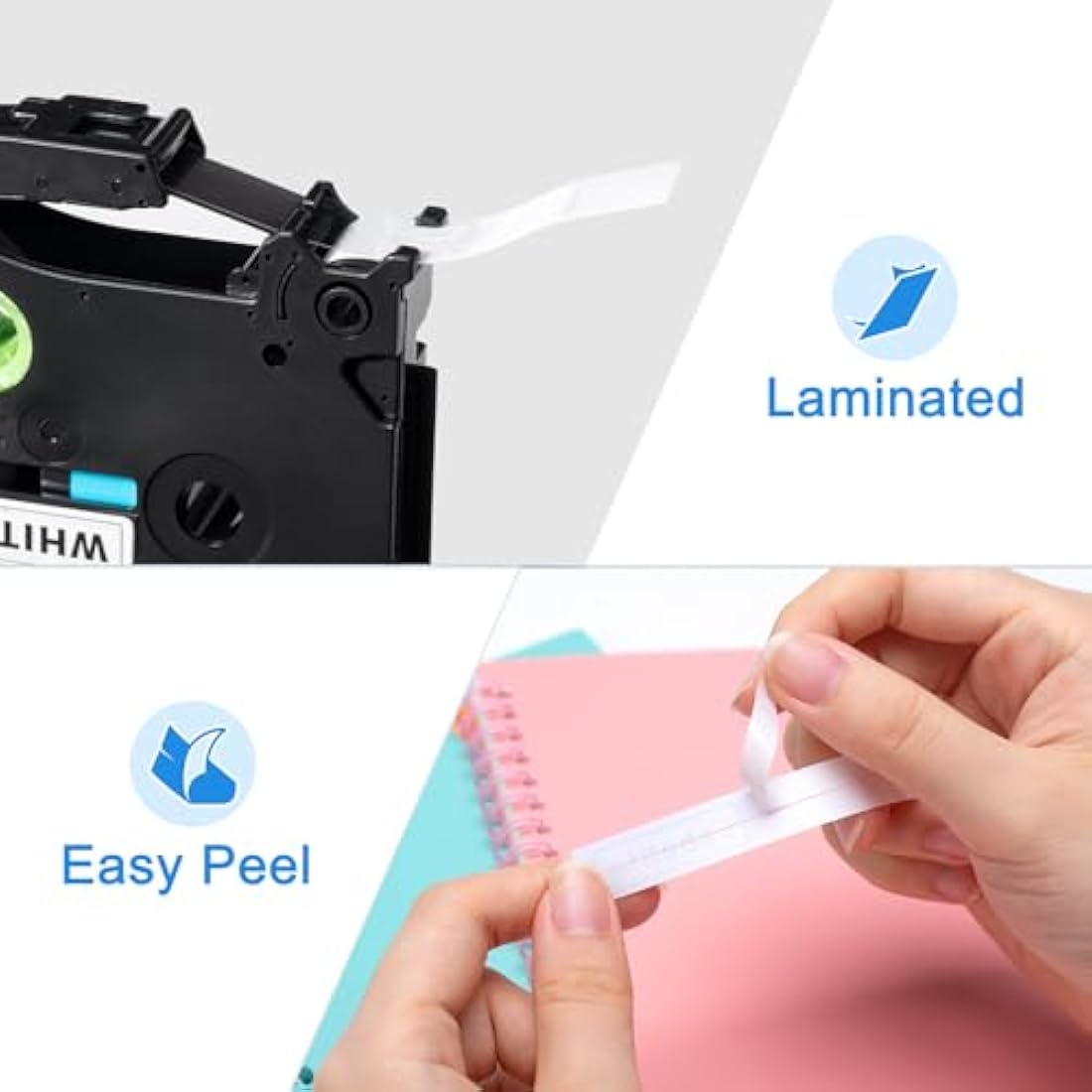 TZe-231 Compatible Label Tape | 12mm Black on White | 2-Pack