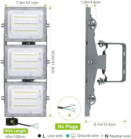STASUN 150W LED Floodlight – 15000LM IP65 Waterproof Security Light