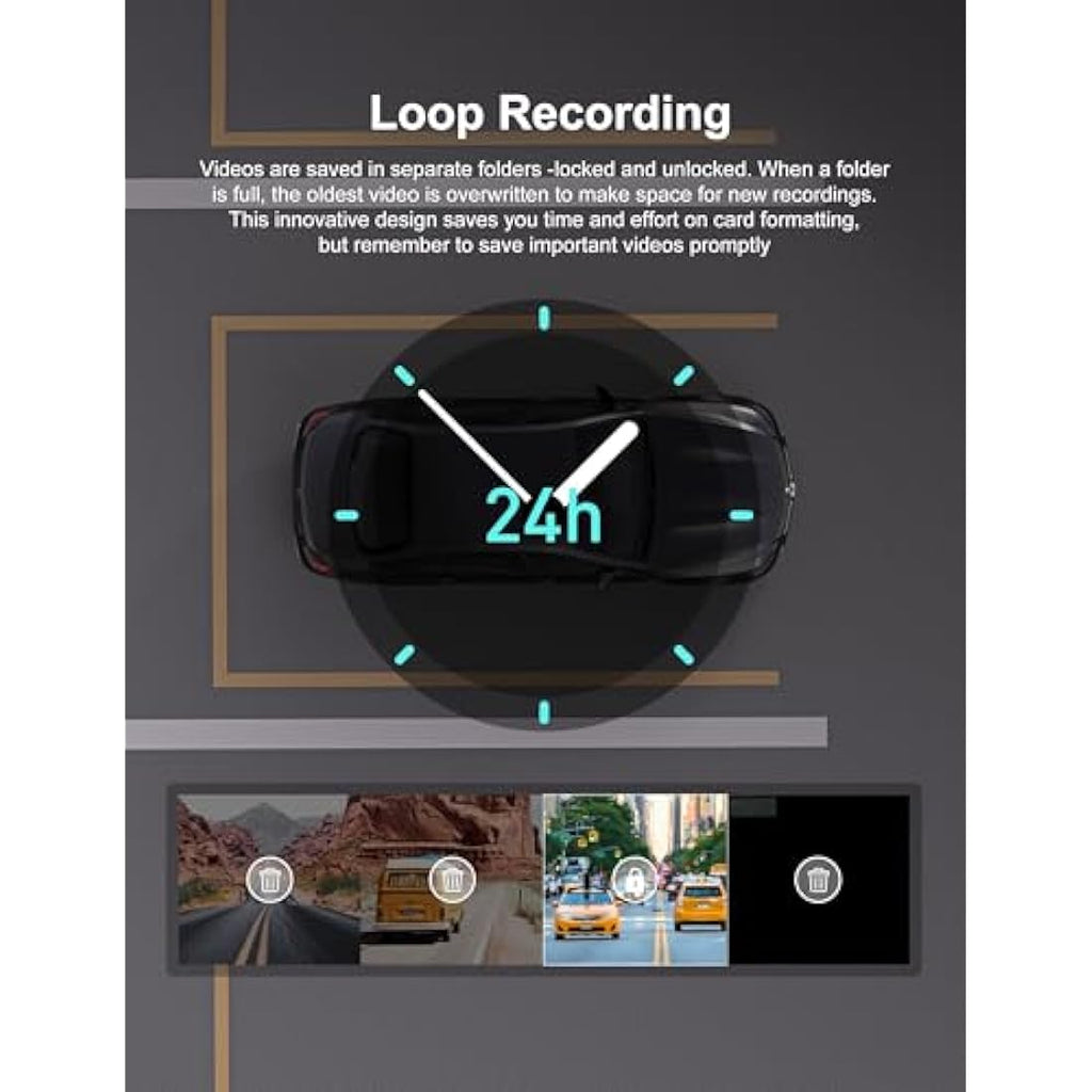 iZEEKER 2.5K Dual Dash Cam | 1440P Front and Rear Car Camera with SD Card