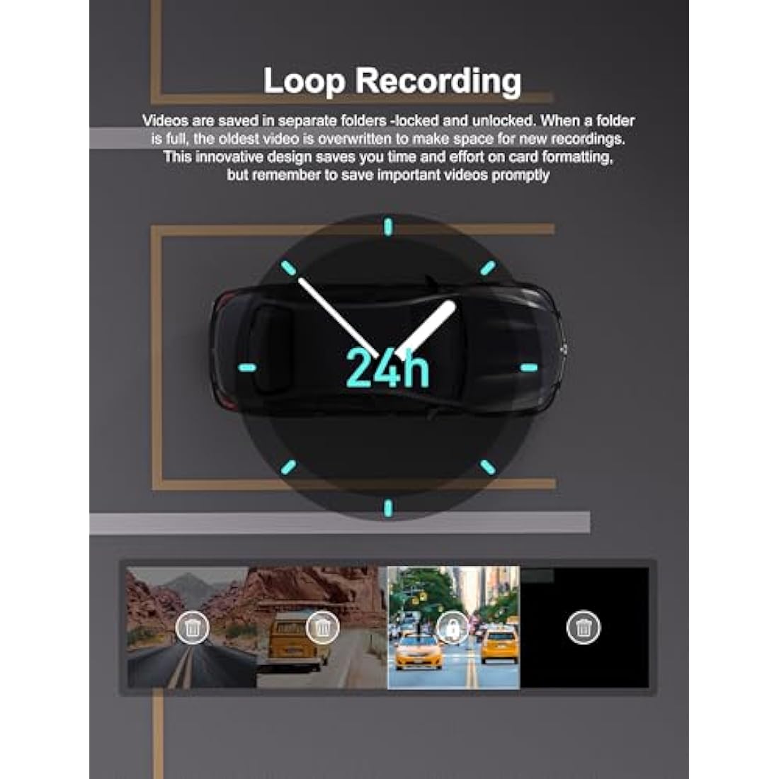 iZEEKER 2.5K Dual Dash Cam | 1440P Front and Rear Car Camera with SD Card