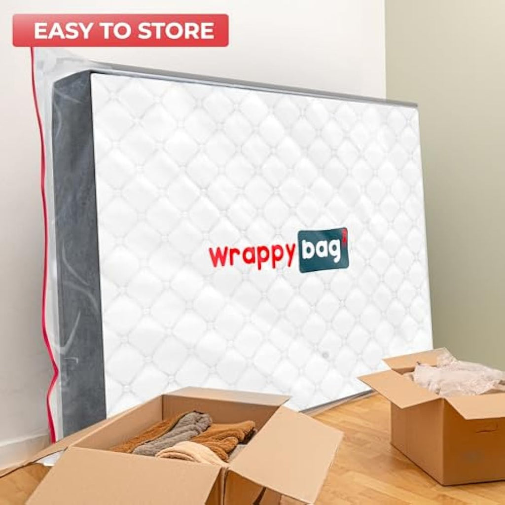 Wrappybag Single Mattress Bag for Moving - Waterproof Storage Case - 2 Pack