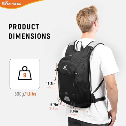 SKYSPER 15L Hiking Backpack – Lightweight Breathable Travel Daypack