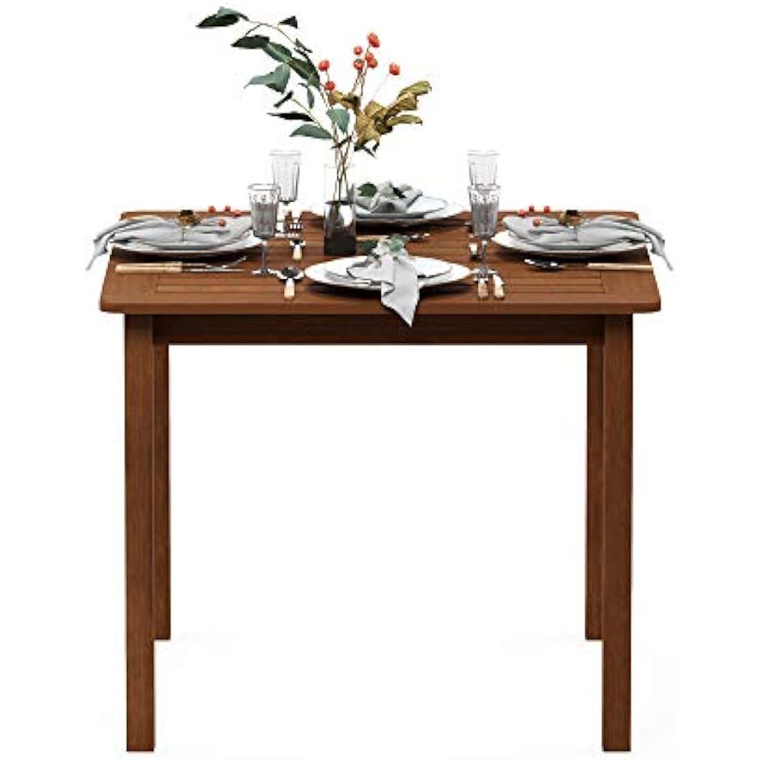 Furinno Bermuda Square Outdoor Dining Table - Meranti Wood Teak Oil
