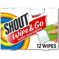 Shout Portable Stain Treater Towelettes – 12 Count Travel Wipes