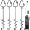 Insaga Heavy Duty Ground Anchors | 44cm Spiral Tent Pegs for Trampoline