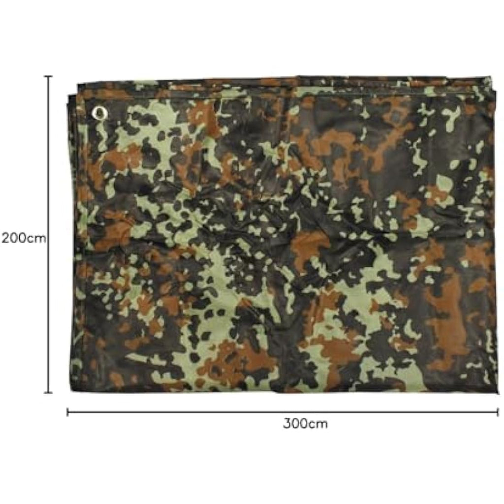 Jolof Store Waterproof Camouflage Tarp - 300 x 200 cm Lightweight