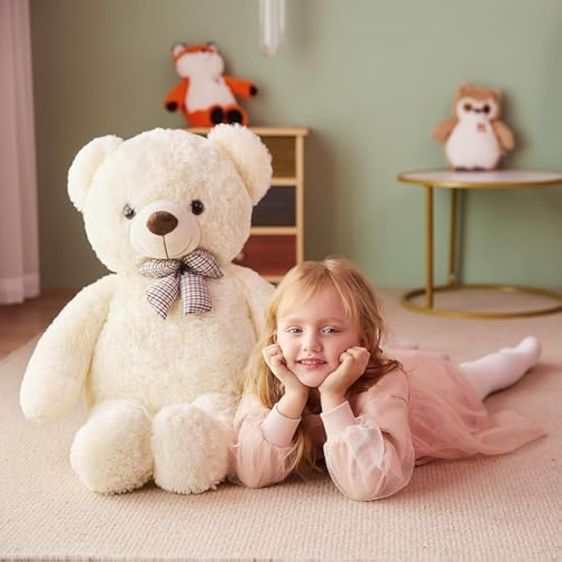 IKASA Giant Teddy Bear Stuffed Animal - 78cm Soft Plush Toy (White)