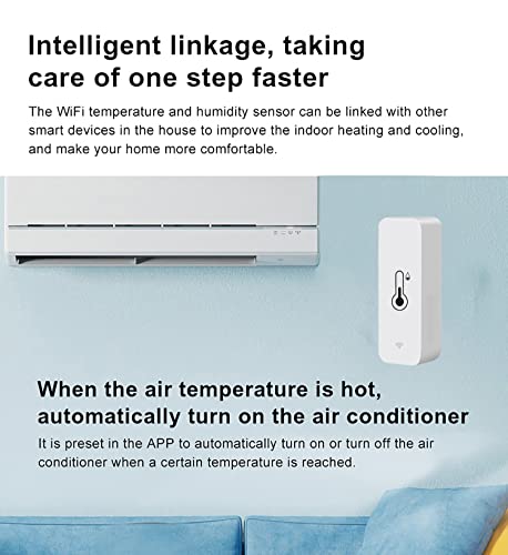 Jolof Store WiFi Smart Hygrometer Thermometer - Tuya App & Alexa (4-Pack)