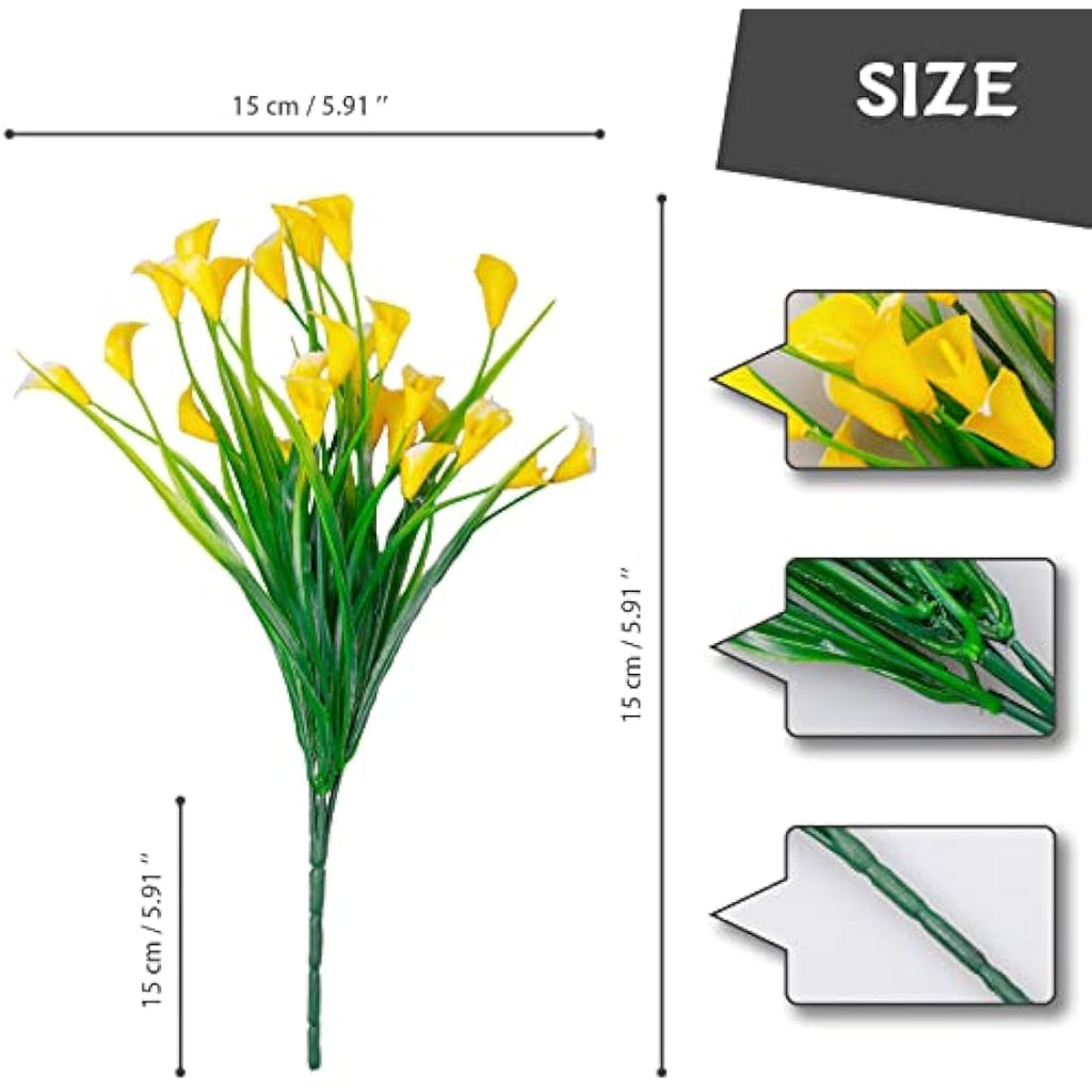 12Pcs Artificial Calla Lily Flowers – UV Resistant Faux Plants