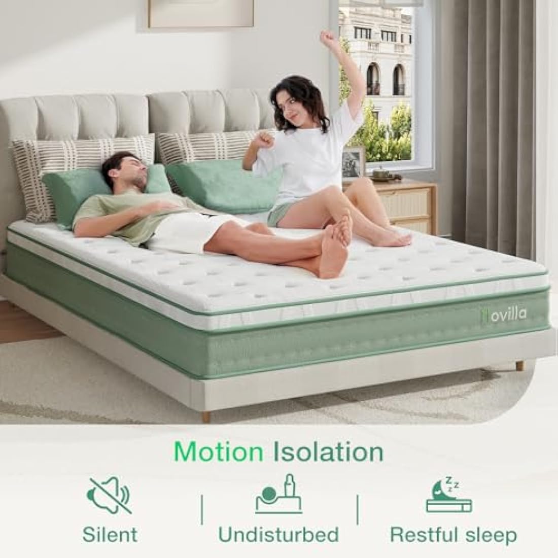 Novilla King Size Hybrid Mattress – 9.8 Inch Gel Memory Foam
