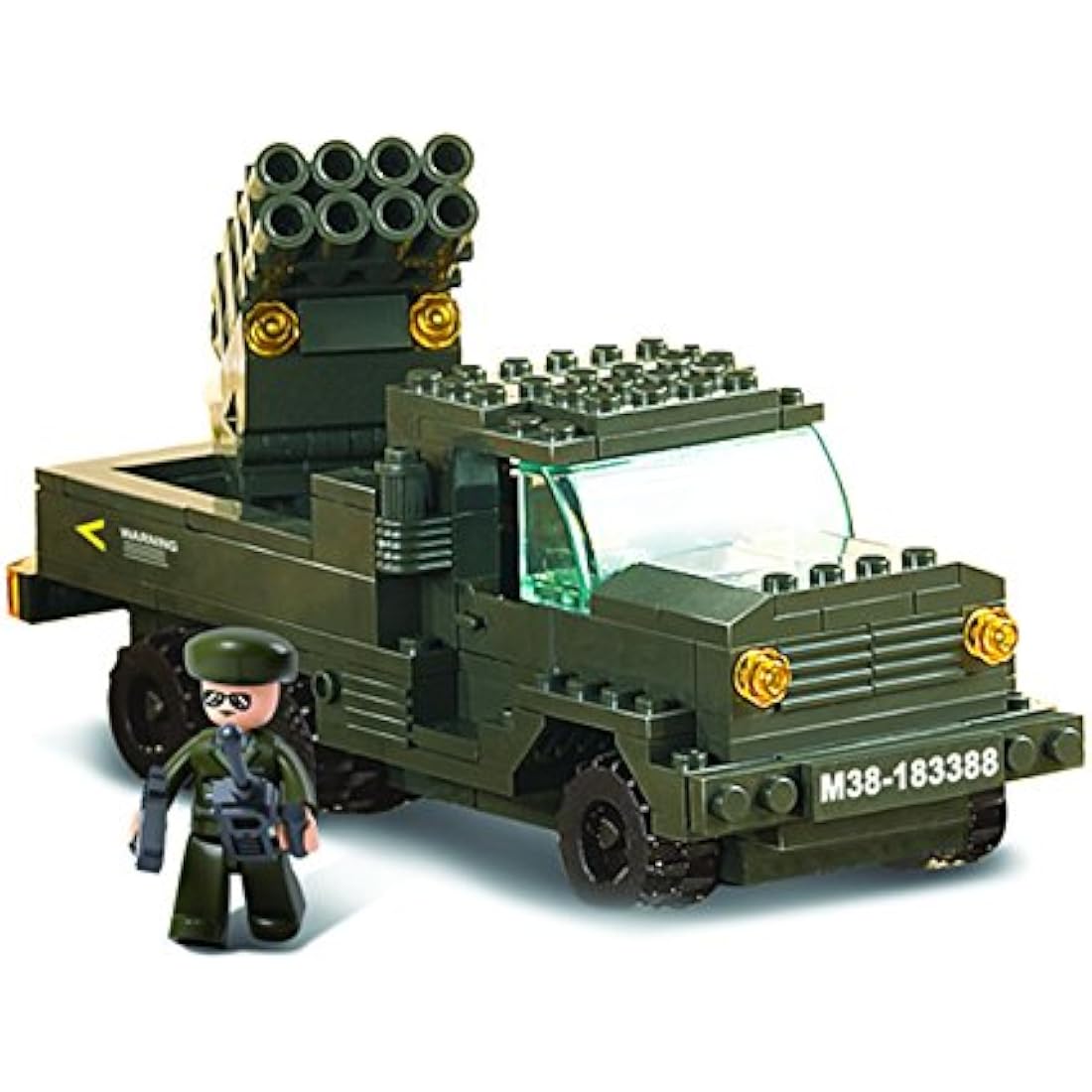 Sluban Army Field Battle Building Blocks Set with 7 Mini-Figures