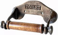 Jolof Store Industrial Cast Iron Toilet Roll Holder with Wooden Loop