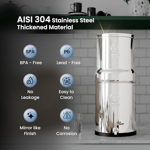 Phoenix Gravity 8L Stainless Steel Water Filter System with 2 Cartridges
