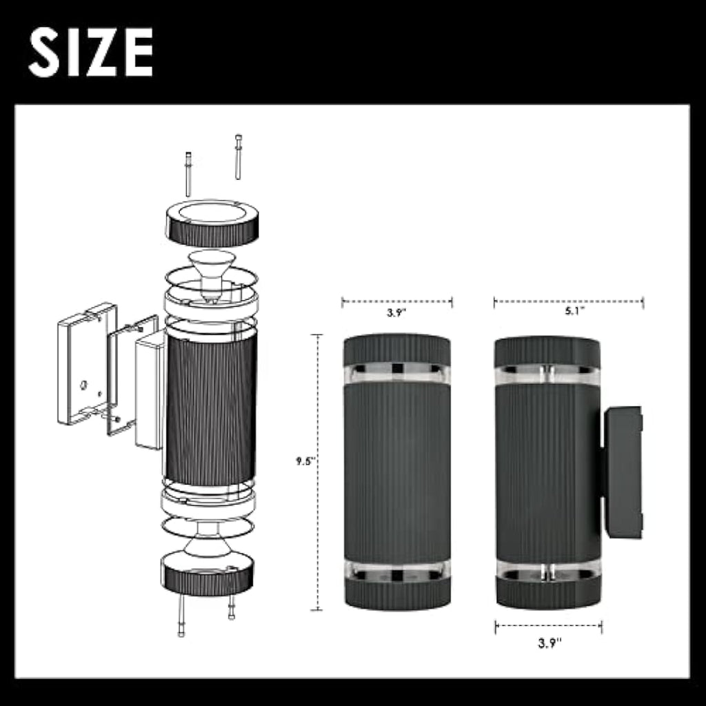 CELAVY Outdoor Wall Lights – IP65 Waterproof Up Down Modern Aluminum Sconce