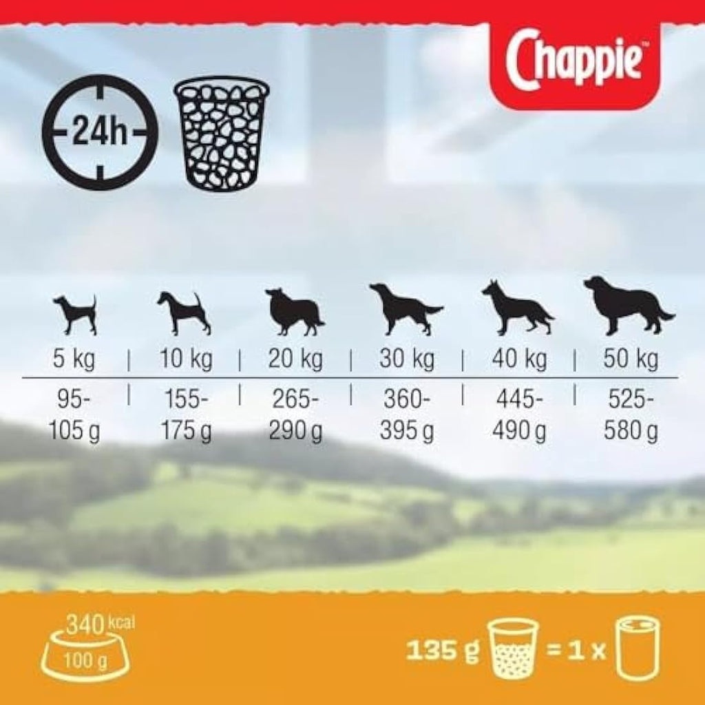 Chappie Complete Original Dog Food - Low Fat Wholegrain Kibble - 15 kg