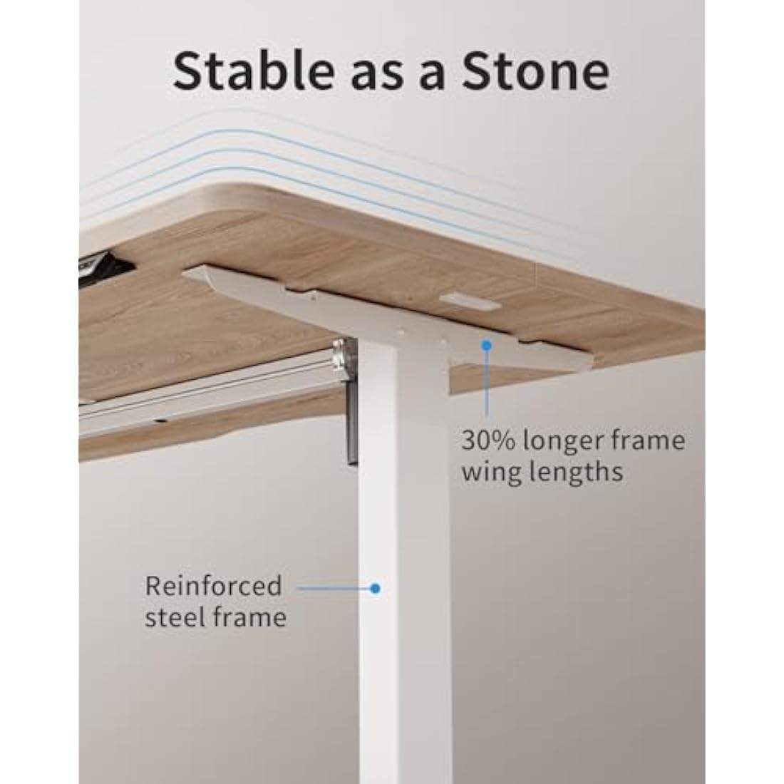 FEZIBO Electric Standing Desk – 100x60cm Height Adjustable Maple Top
