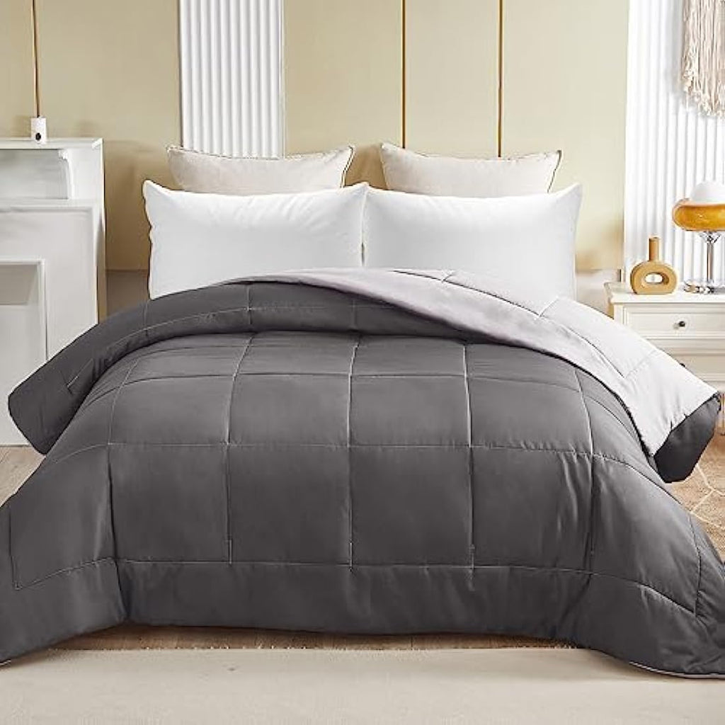 Jolof Store King Size Duvet – All Seasons Microfiber Comforter, Grey