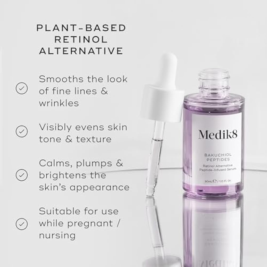 Medik8 Bakuchiol Peptides – Pregnancy-Safe Retinol Alternative Serum