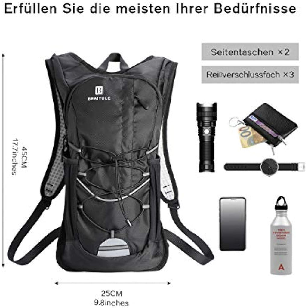 BBAIYULE Hydration Backpack with 2L BPA-Free Bladder | Lightweight Nylon