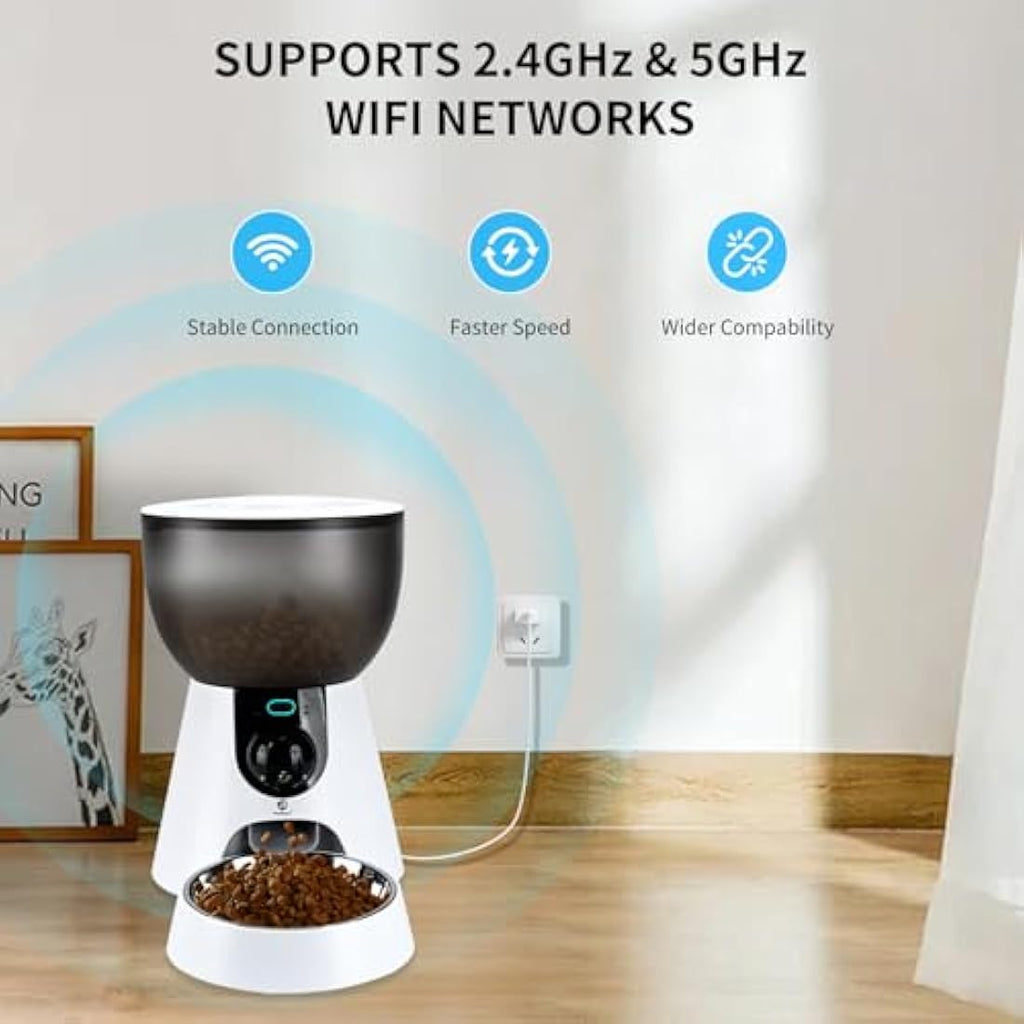 Podazz Automatic Cat Feeder with Camera | 5G WiFi Smart App Control, 4L