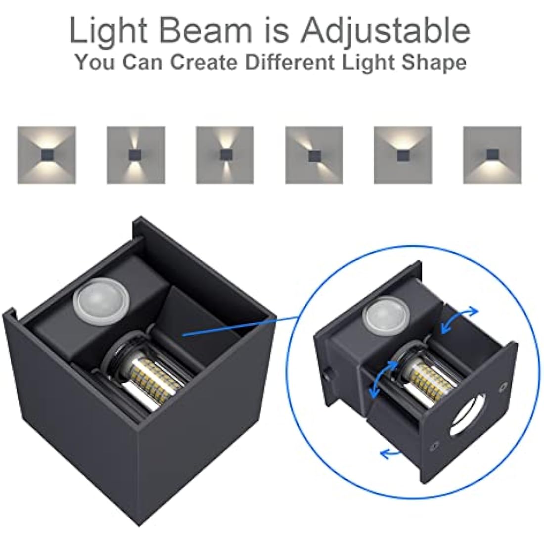 Klighten Outdoor Wall Light with Motion Sensor - IP54 Waterproof 2PCS