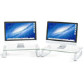 Hemudu Tempered Glass Monitor Stand Riser – 2 Pack Desktop Organizer