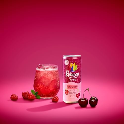Rubicon Spring Black Cherry Raspberry Sparkling Water - 12 x 330ml Cans