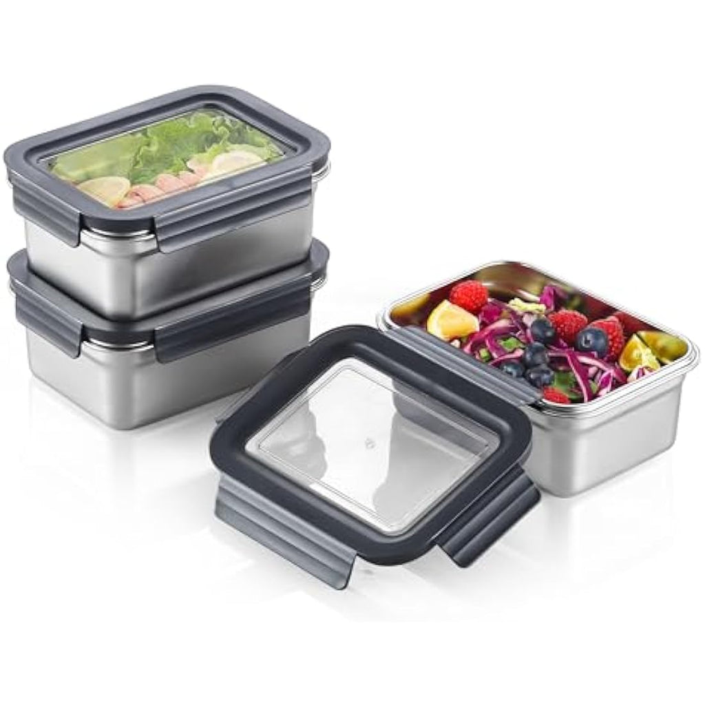 Misichao Stainless Steel Airtight Food Storage Containers - 1100ml 3-Pack