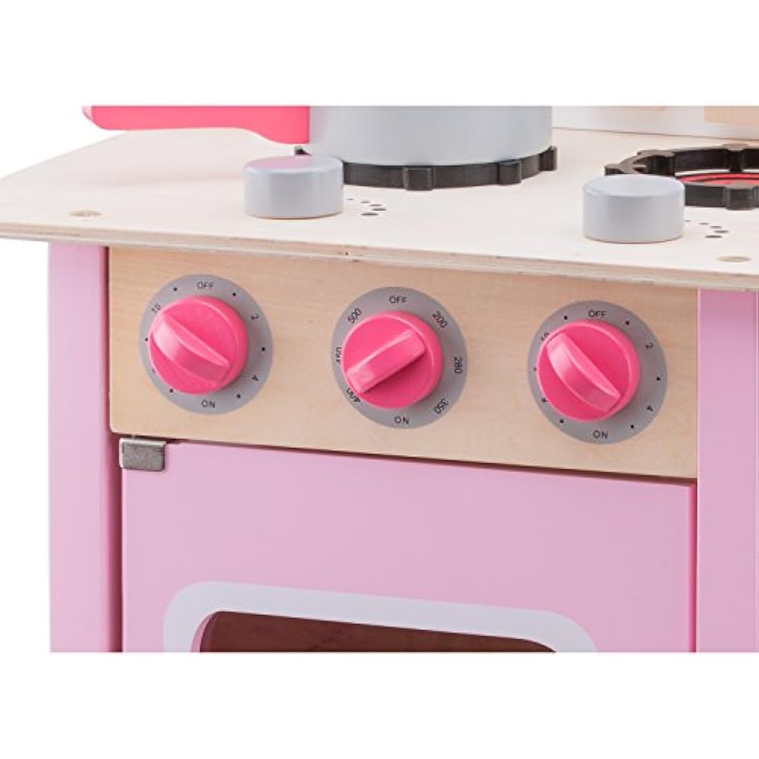 New Classic Toys Wooden Pretend Play Kitchen Set with Accessories – Pink