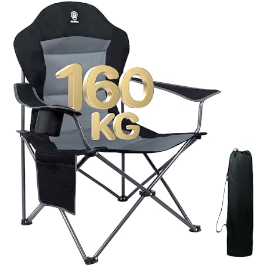 EVER ADVANCED Heavy Duty Folding Camping Chair | Oversized 160kg Capacity