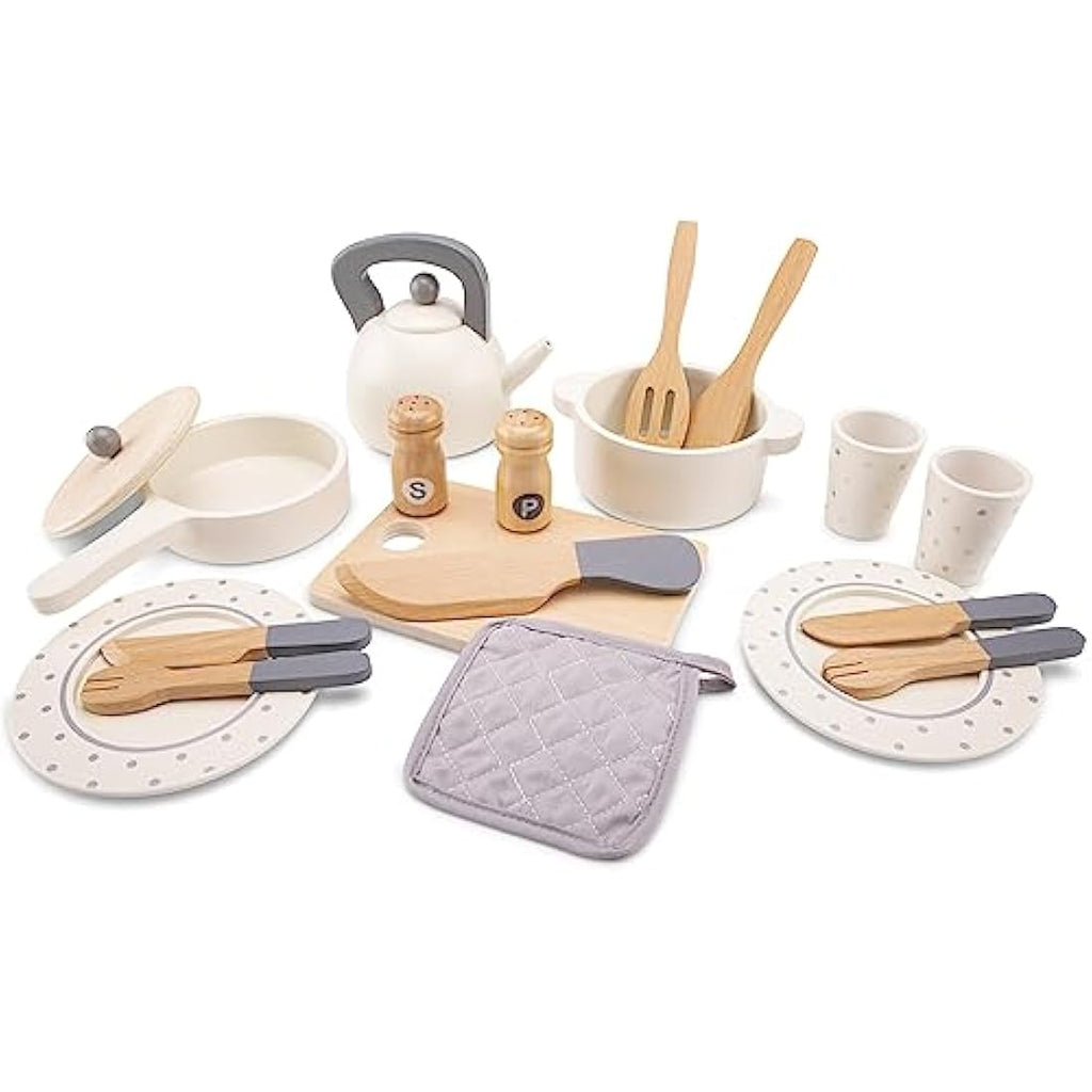 New Classic Toys Kids Dinner Set – Educational Kitchen Pretend Play Kit