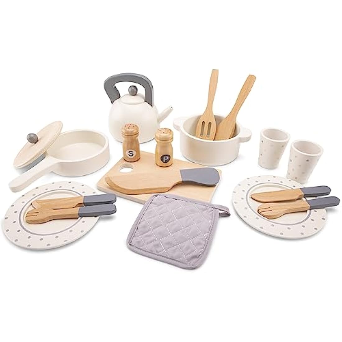 New Classic Toys Kids Dinner Set – Educational Kitchen Pretend Play Kit