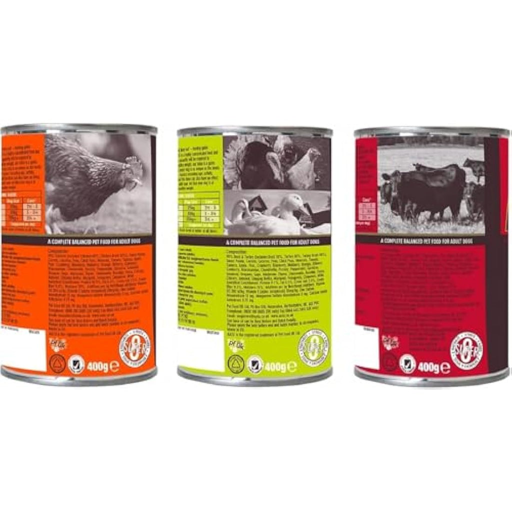 AATU Grain Free Wet Dog Food Variety Pack – 6x400g Tins
