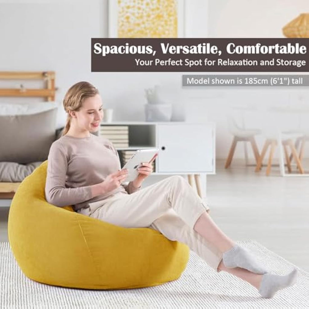Nobildonna Corduroy Bean Bag Chair Cover | 300L Stuffed Animal Storage