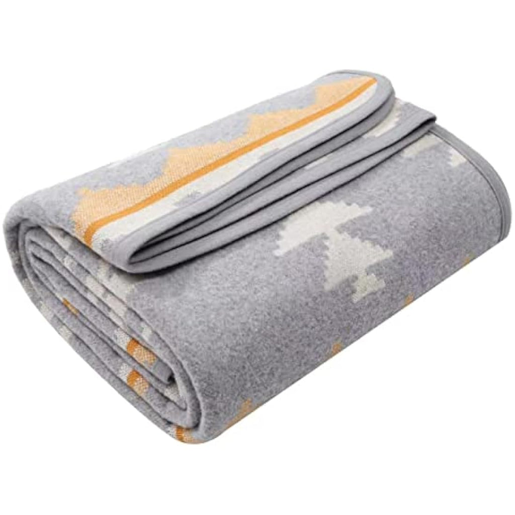 Acushla Merino Wool Camp Blanket – Heavyweight Washable Throw, Morocco White