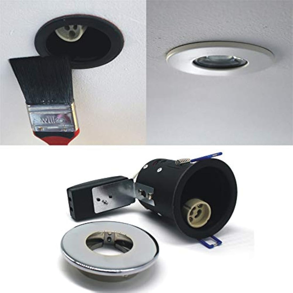 Sanlumia 10-Pack Fire Rated GU10 Recessed Downlights – Chrome Bezel