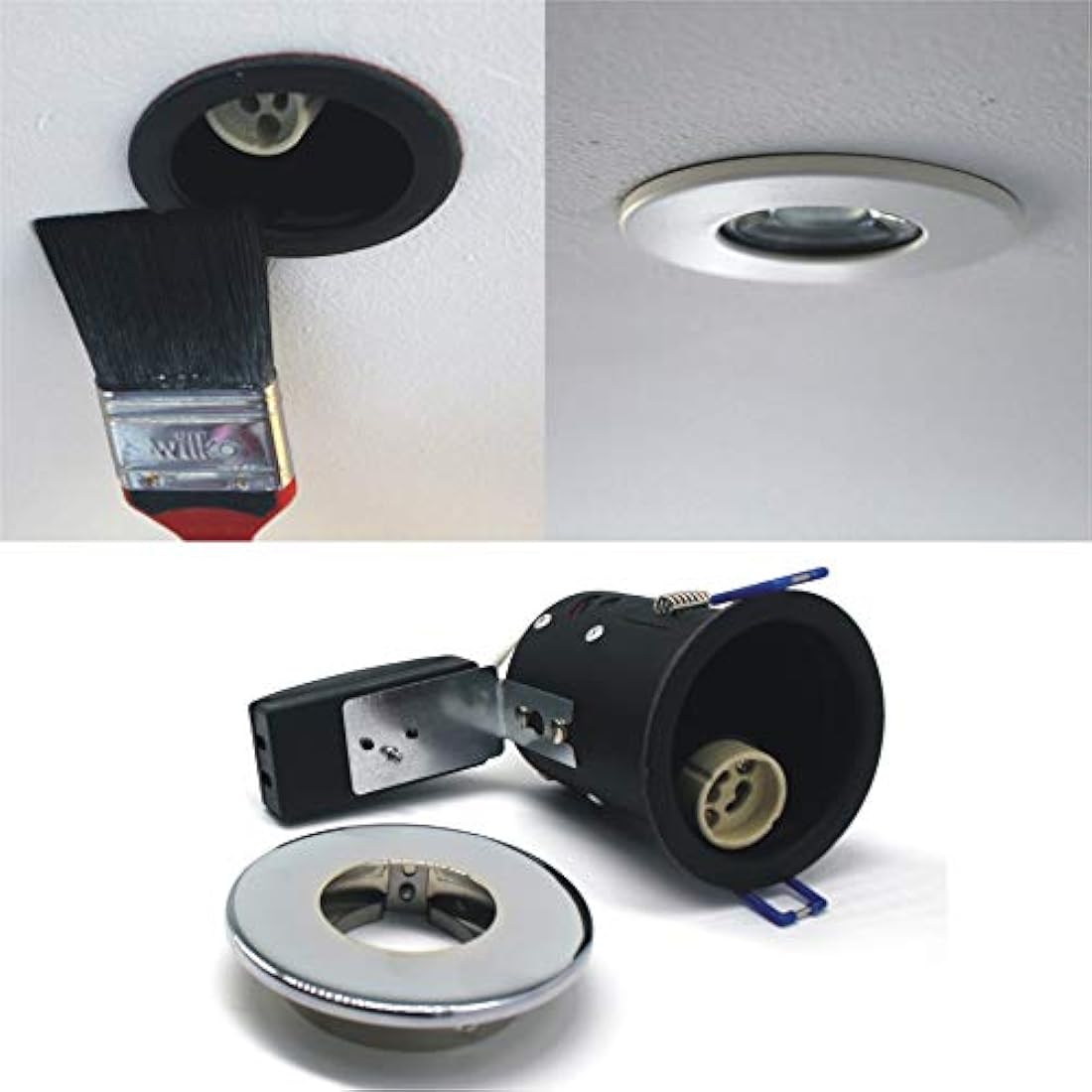 Sanlumia 10-Pack Fire Rated GU10 Recessed Downlights – Chrome Bezel