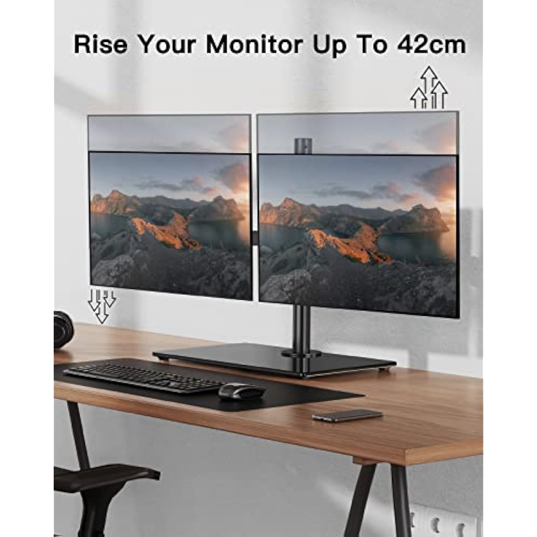 ErGear Dual Monitor Stand | Adjustable Desk Mount for 13-32 Inch Screens