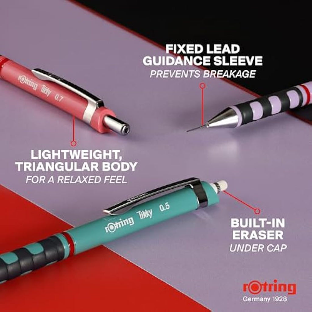 rOtring Tikky Mechanical Pencil 0.7mm HB - Opal Blue Pastel (12 Count)