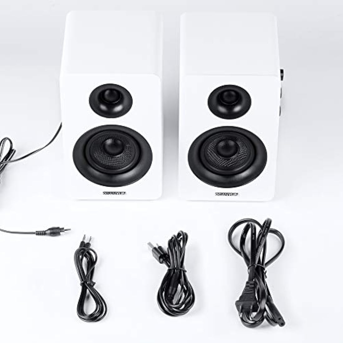 Sanyun SW208 60W Bluetooth 5.0 Bookshelf Speakers - Carbon Fiber White