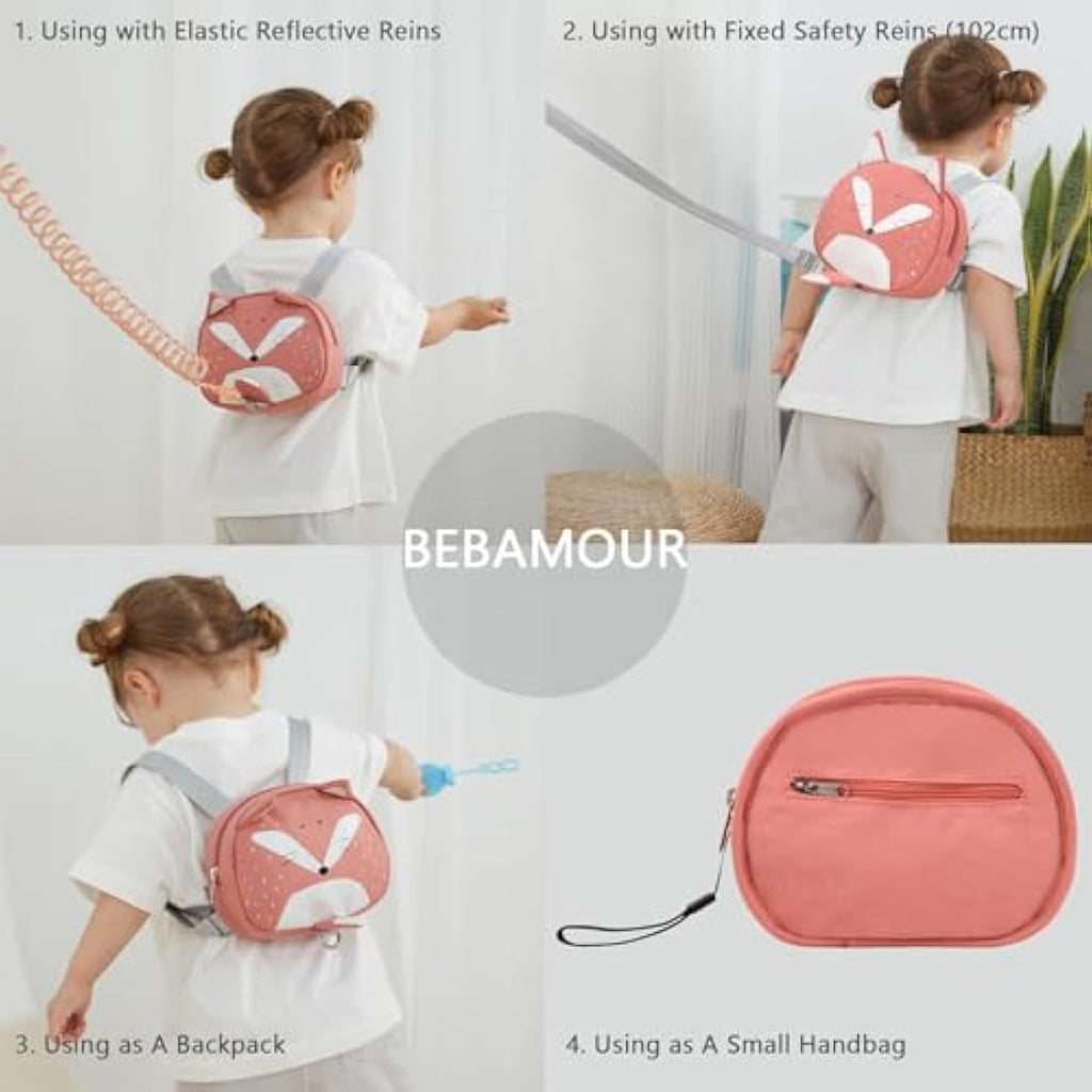 Bebamour Fox Toddler Backpack with Safety Leash and Reins – Orange