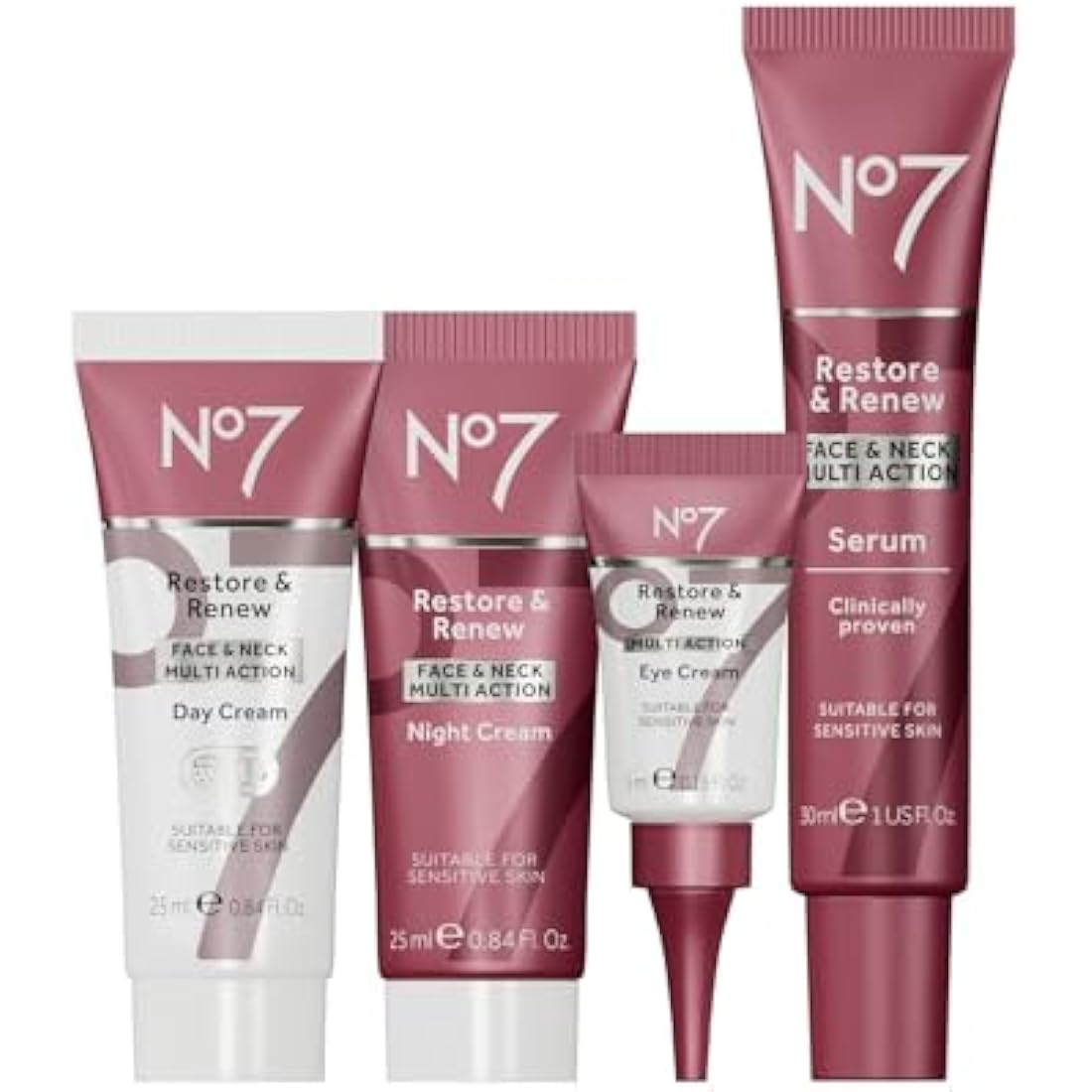 No7 Restore & Renew Skincare Gift Set – 4-Piece Anti-Aging Collection