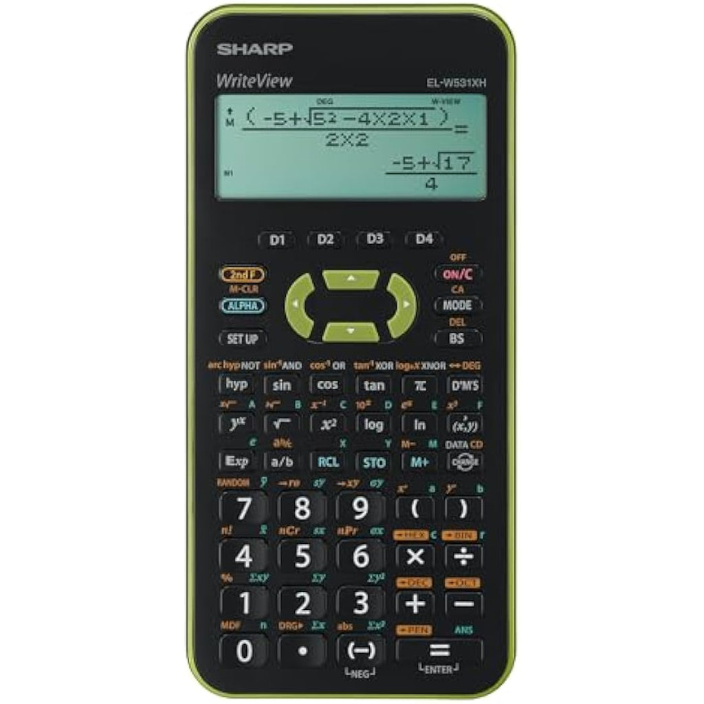 Sharp EL-W531XHGR Scientific Calculator | WriteView Metallic Green